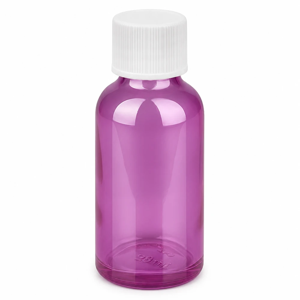 Bouteille 30ml 11mm bouchon à vis blanc standard PurpleLine UT18/30 Flacon compact de 30 ml d'un violet frappant, idéal pour les voyages et les déplacements
