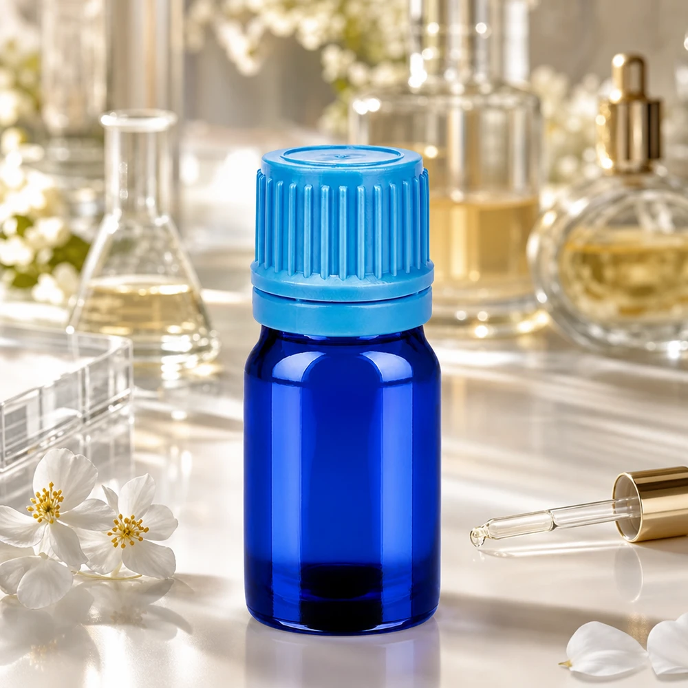 Flacone in vetro soffiato a bocca da 5 ml con superficie opaca per prodotti cosmetici di alta qualità