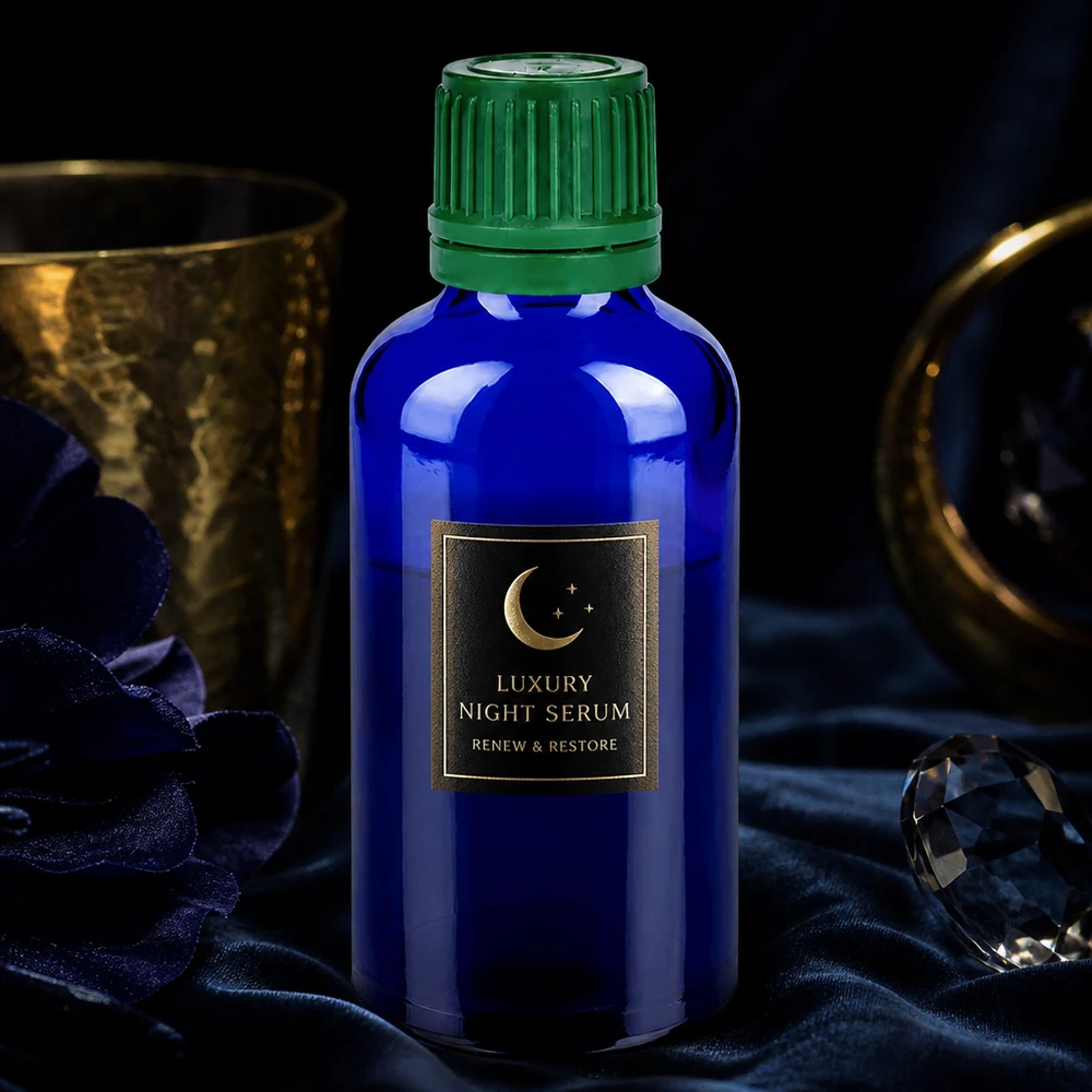 50ml Flasche 11mm Schraubverschluss grün Originalitätsverschluss BlueLine UT18/50 Handliche 50ml Glasflasche BlueLine mit wiederverschließbarem grünem Schraubdeckel