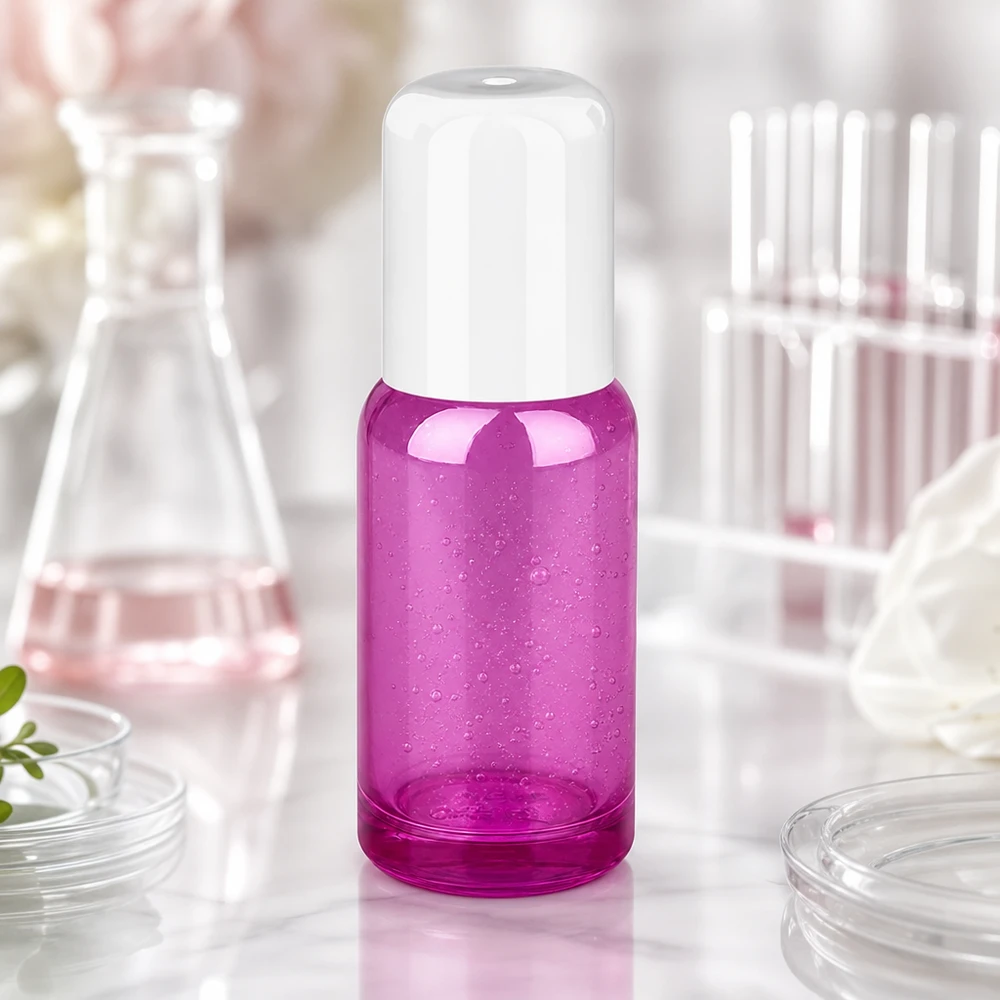 20ml Roll-On Flasche weiss Standard PurpleLine UT18/20 Violette Roll-On Flasche 20ml Fassungsvermögen mit weissem STD Verschluss für flüssige Produkte