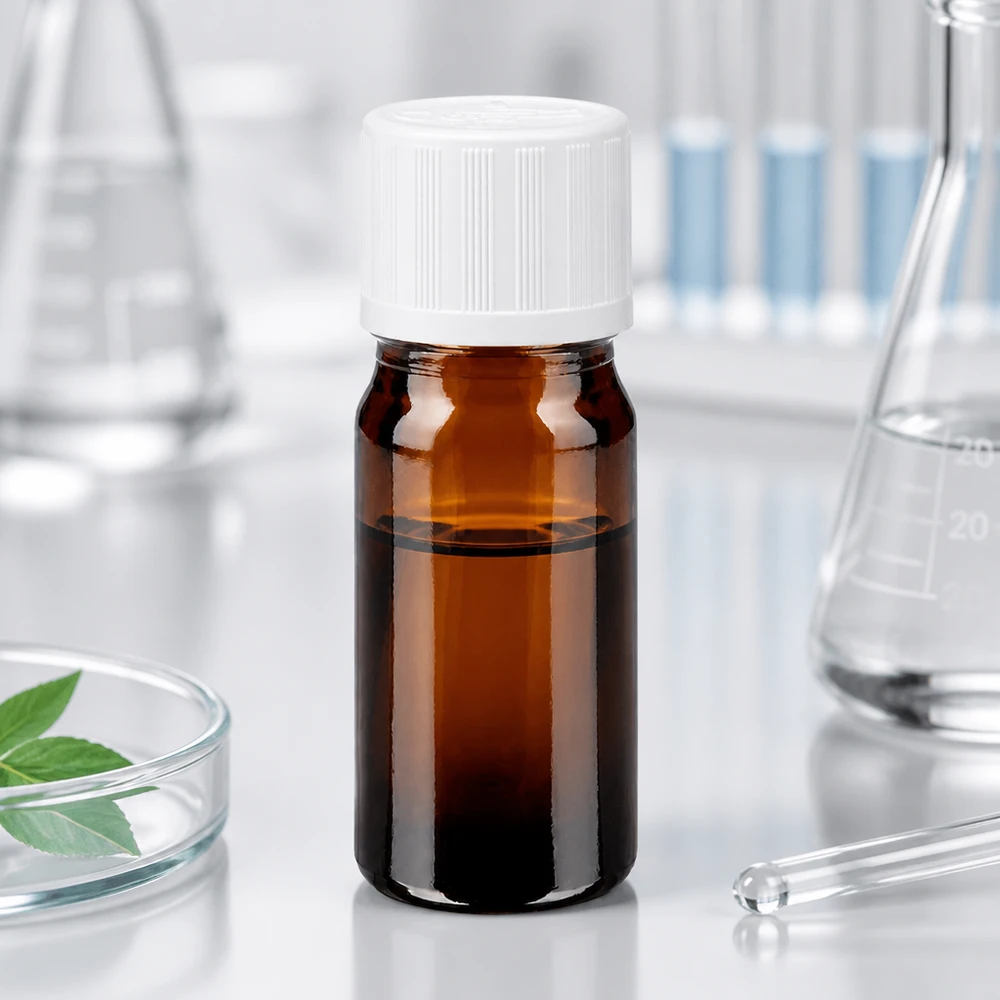 Flacon de pharmacie brun 5ml bouchon vissable blanc sécurité enfant standard Flacon de pharmacie de 5 ml en verre ambré avec bouchon à vis blanc et sécurité enfant, en laboratoire