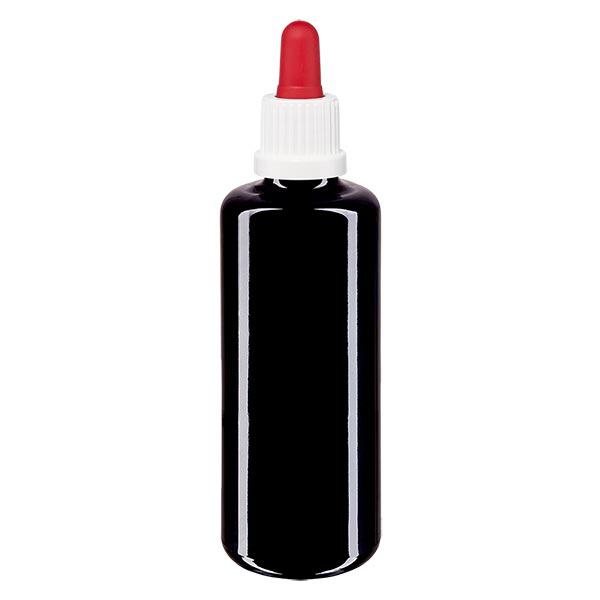 Bottiglia da farmacia viola 50ml pipetta bianco/rosso OV Bottiglia da farmacia viola 50ml pipetta bianco/rosso OV