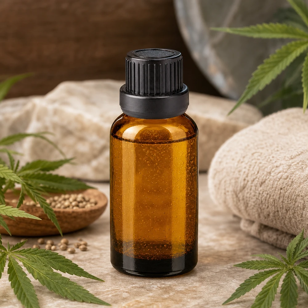 Flacone medicinale in vetro ambrato da 20 ml con inserto contagocce da 2 mm per oli terapeutici