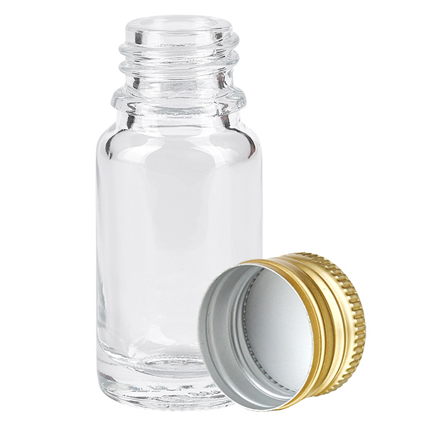 10ml Flasche 11mm Schraubverschluss Alu-Gold Standard ClearLine UT18/1