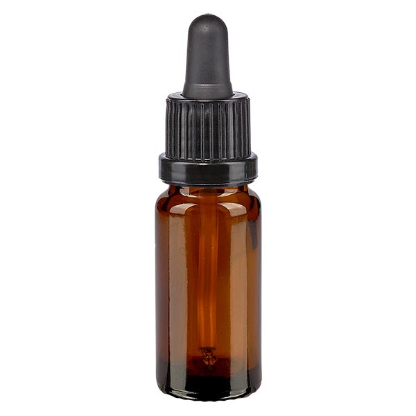 Bottiglia da farmacia marrone 10ml pipetta nera/nera OV Bottiglia da farmacia marrone 10ml pipetta nera/nera OV