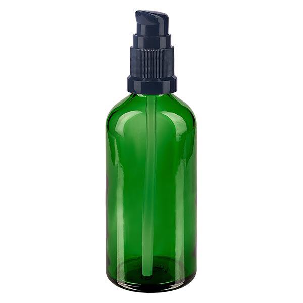 Apothekenflasche grün 100ml PumpVerschluss schwarz Standard