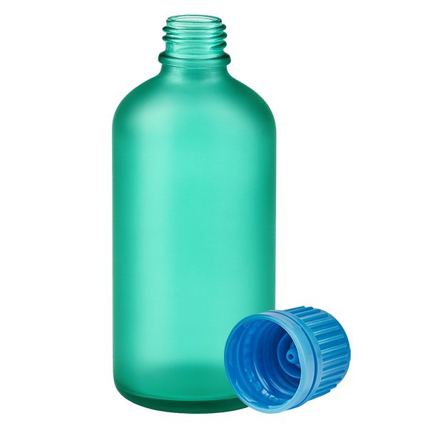 100ml Flasche 11mm Schraubverschluss blau Originalitätsverschluss GreenLine UT18/100