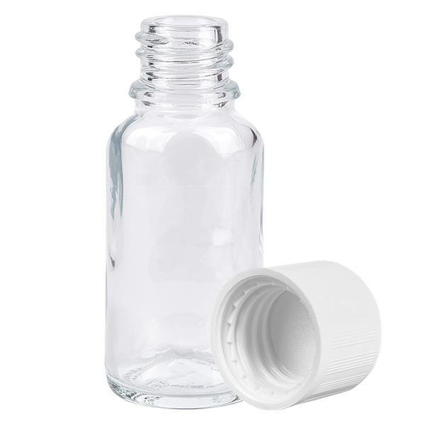 20ml Flasche 11mm Schraubverschluss weiß Originalitätsverschluss ClearLine UT18/20