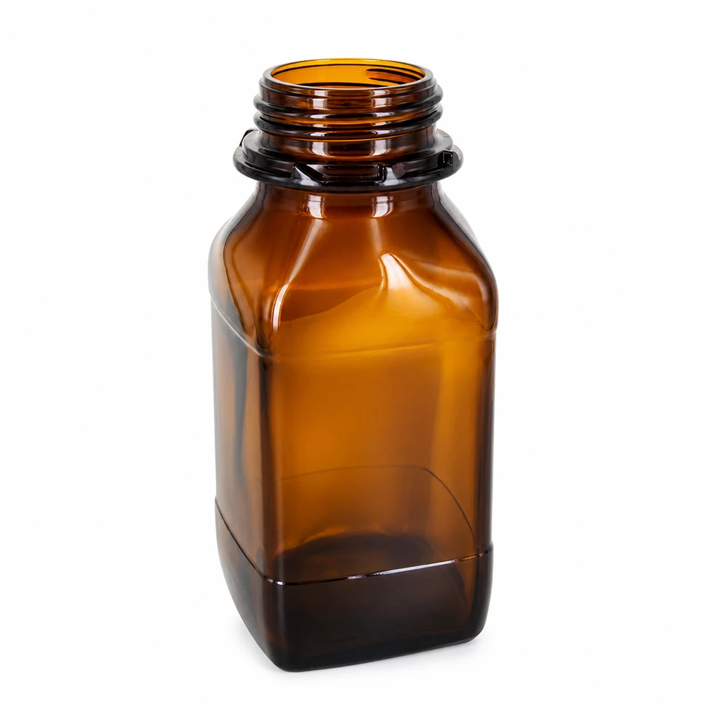 500ml Braunglas Flasche - Perfekt für Ihre wertvollen Flüssigkeiten 500ml Braunglasflasche für Chemikalien mit stabilem Gewinde und UV-Schutz