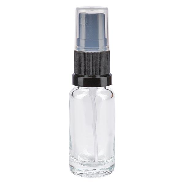 Flacone spray trasparente da 10 ml. STD nero/trasparente ApoGlas Flacone spray trasparente da 10 ml. STD nero/trasparente ApoGlas