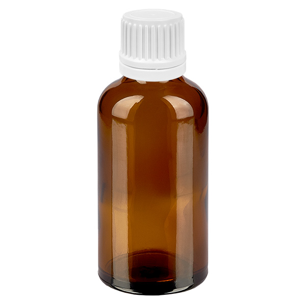 50ml Tropfflasche 0.7mm weiß Originalitätsverschluss BrownLine UT18/50