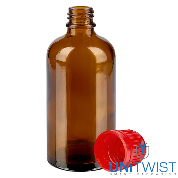 100ml Flasche 11mm Schraubverschluss rot Originalitätsverschluss BrownLine UT18/100