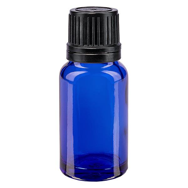 Flacone contagocce blu da 10ml OV nero/1mm ApoGlas Flacone contagocce blu da 10ml OV nero/1mm ApoGlas