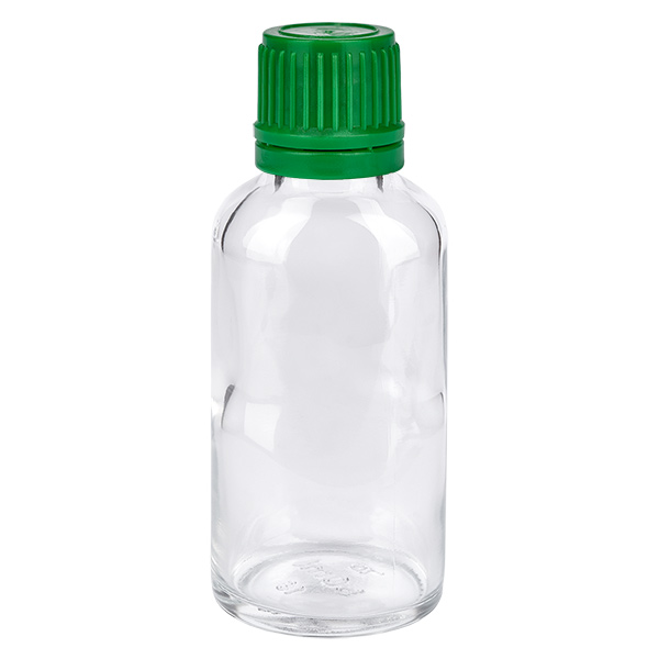 30ml Flasche 11mm Schraubverschluss grün Originalitätsverschluss ClearLine UT18/30