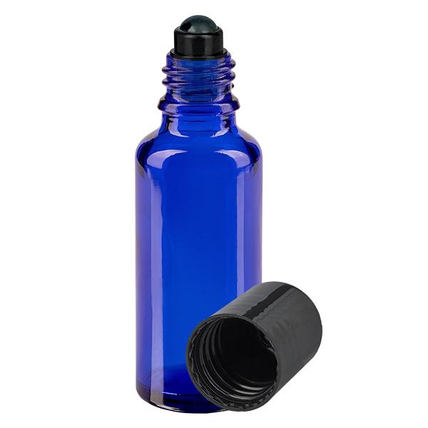 Flacone roll-on 30ml blu STD nero ApoGlas Flacone roll-on 30ml blu STD nero ApoGlas