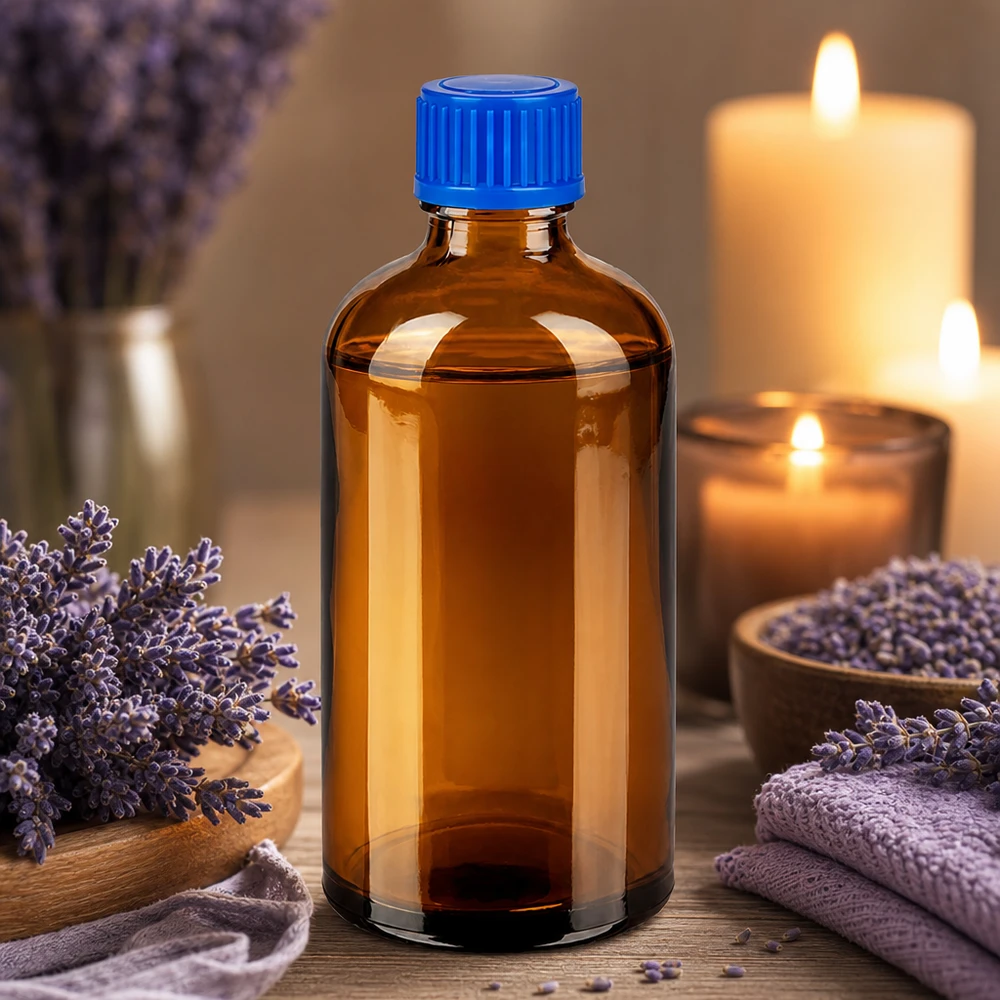 UT18 Bottiglia standard da 100 ml in vetro ambrato con protezione UV per applicazioni professionali