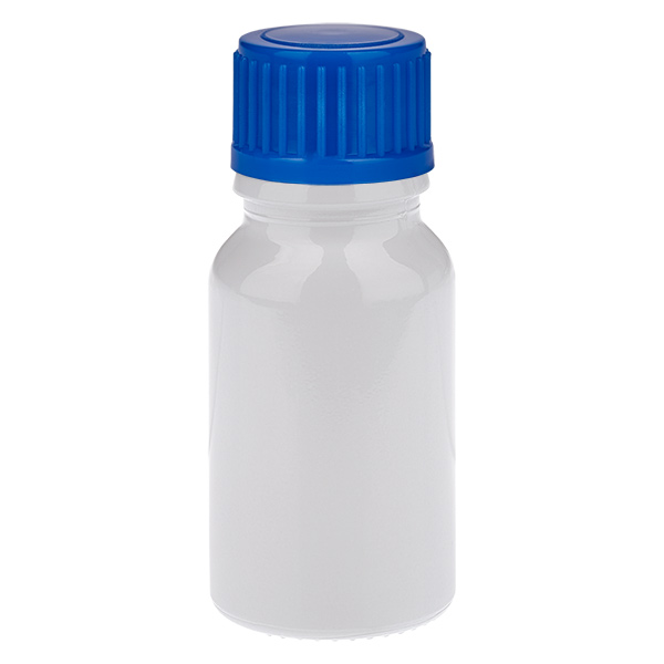 Flacone da 10 ml con tappo a vite blu da 11 mm, standard WhiteLine UT18/10 Flacone da 10 ml con tappo a vite blu da 11 mm, standard WhiteLine UT18/10