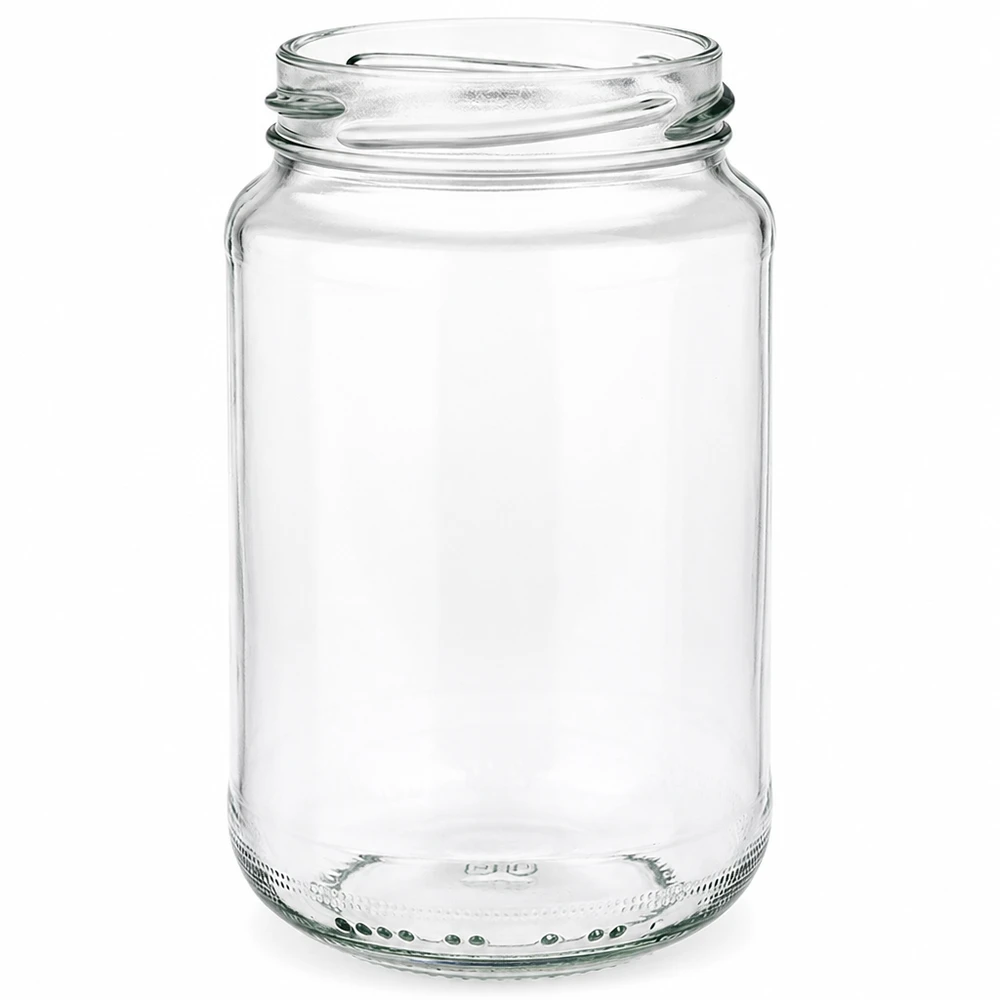 UNiTWIST Runda375 Rundglas 375ml TO63 leeres Einmachglas aus klarem Glas mit Schraubgewinde für Konservierung