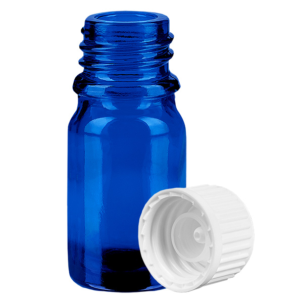 5ml Globuliflasche 3mm Giessring weiß Standardverschluss BlueLine UT18/5