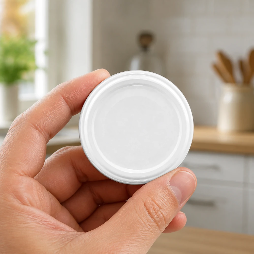 Twist-Off-Deckel TO66 weiss BioSeal lebensmittelsicher unitemp Draufsicht Küche