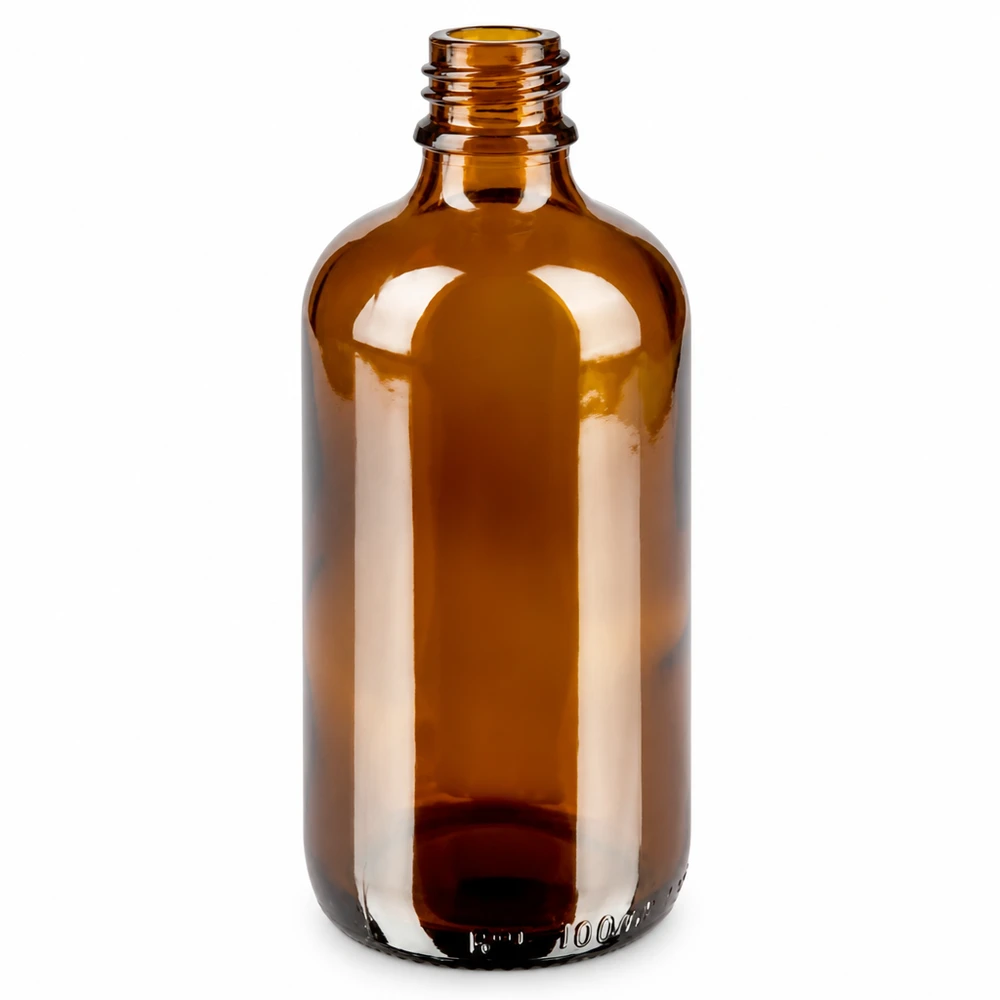 Flacone per pipetta da 100 ml nero OV BrownLine UT18/100 Bottiglia di vetro da 100 ml marrone con ampia apertura per un facile riempimento delle tinture