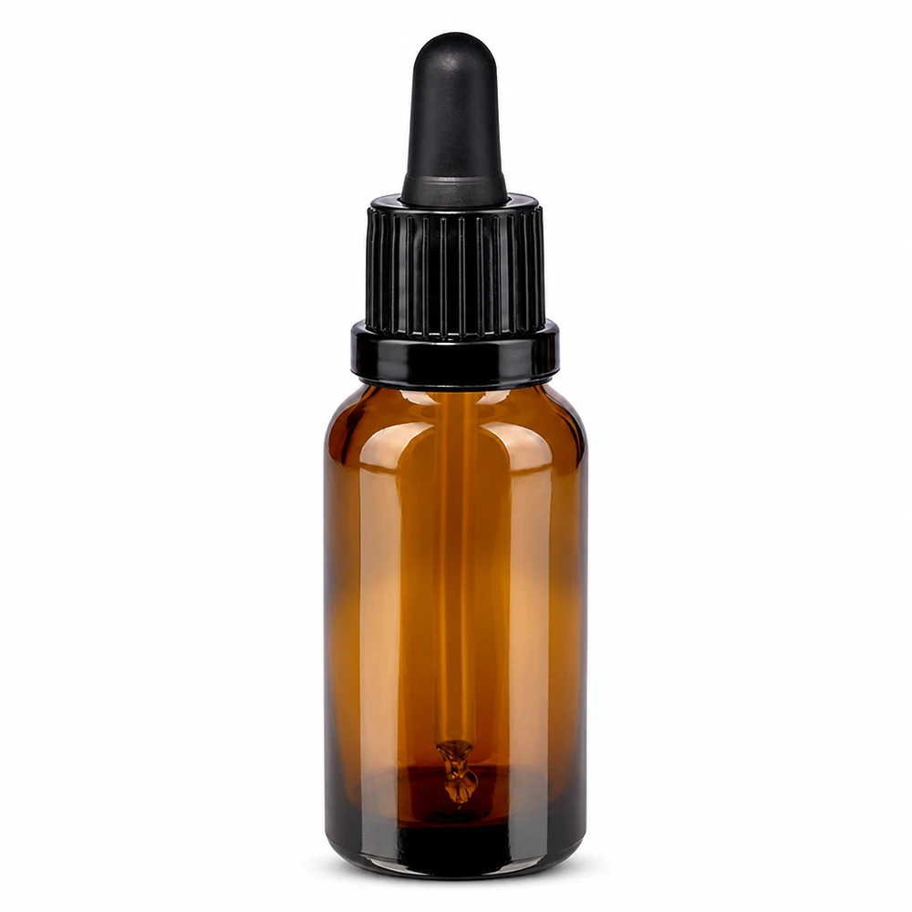 20ml Pipettenflasche schwarz Originalitätsverschluss BrownLine UT18/20 Hochwertige 20ml Glasflasche mit Tropfpipette für präzise Dosierung von Flüssigkeiten