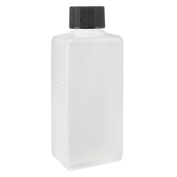 250ml Eckige Flasche PE natur, mit Verschluss