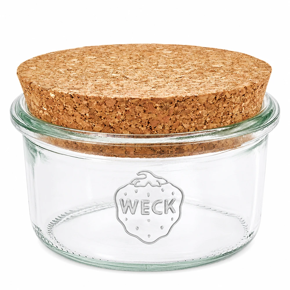 WECK 165ml RR80 vaso in muratura con coperchio in sughero naturale Vaso di vetro trasparente per la conservazione