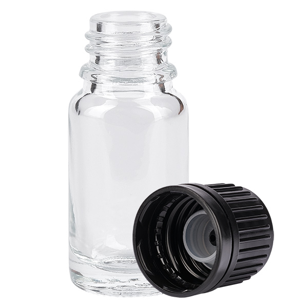 10ml Globuliflasche 3mm Giessring schwarz Originalitätsverschluss ClearLine UT18/10