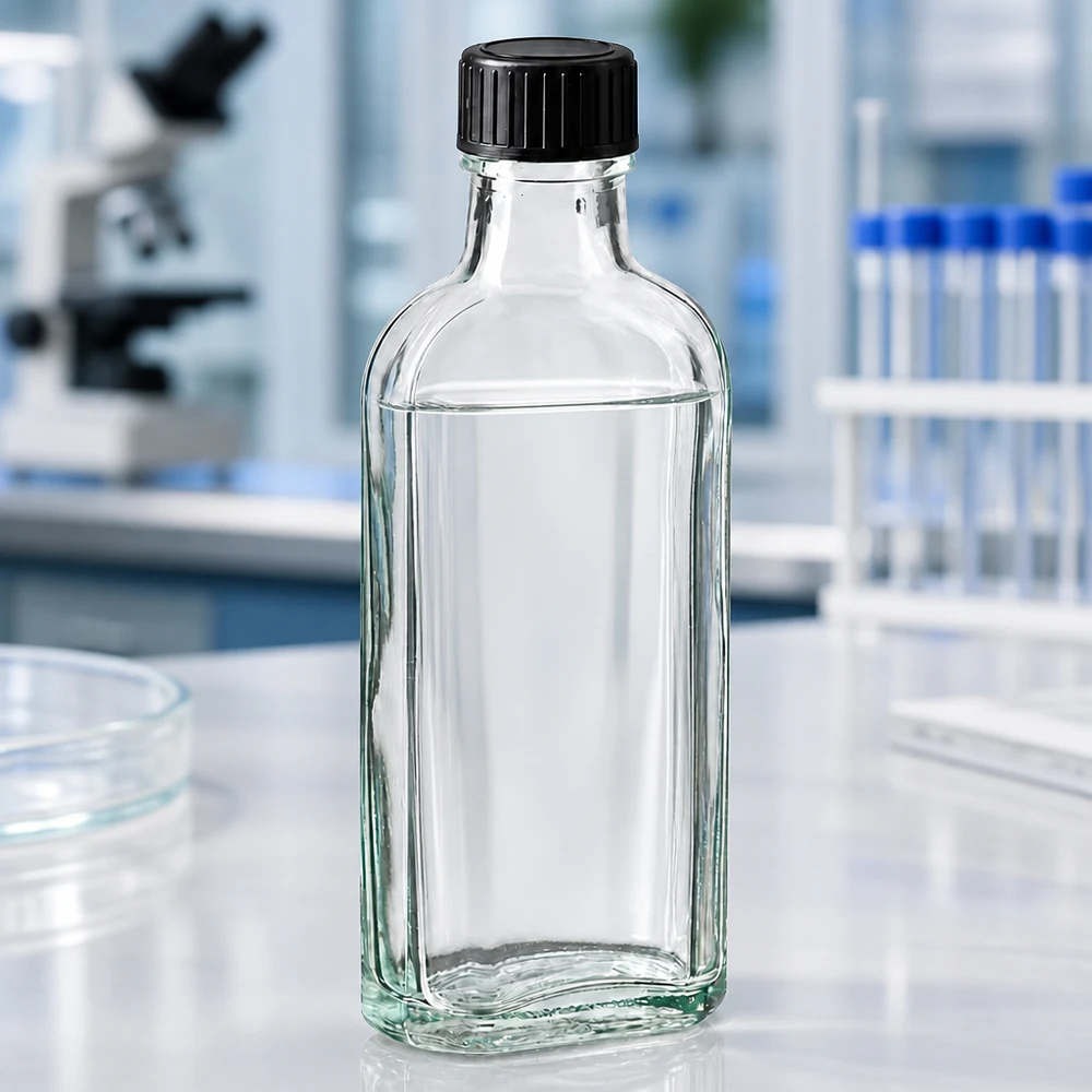 100 ml Meplat klar Schraubverschluss mit EPE-Dichtscheibe Lebensmittelechte 100ml Meplat Glasflasche mit auslaufsicherem EPE-Dichtscheiben-Schraubverschluss