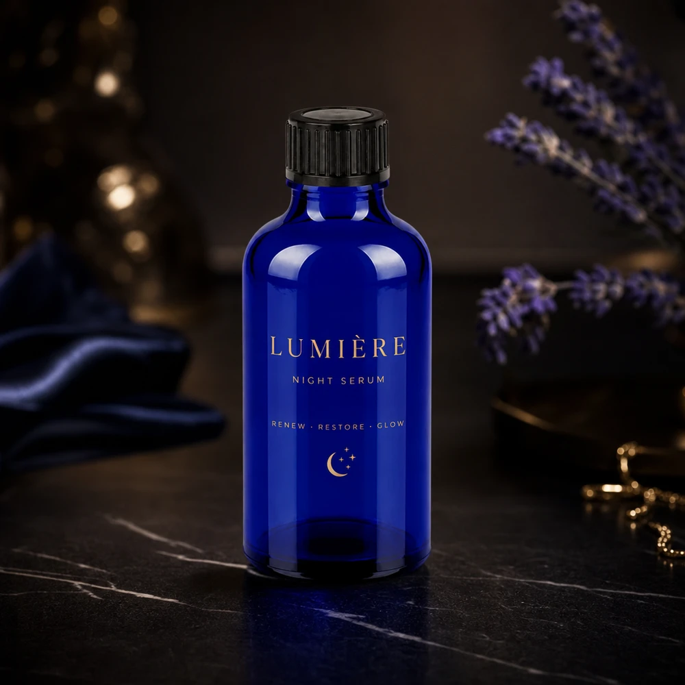 50ml Flasche 11mm Schraubverschluss schwarz Originalitätsverschluss BlueLine UT18/50 Hygienische 50ml Flasche mit luftdichtem Verschluss für sterile Aufbewahrung von Seren