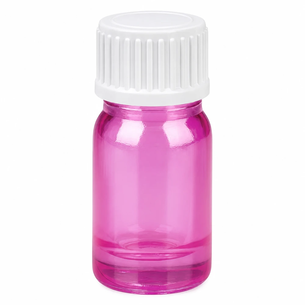 5ml (Globuli)Flasche 3mm Giessring weiß Standard PurpleLine UT18/5 Handliche 5ml Glasflasche in Magenta mit auslaufsicherem Verschluss für Reise und Aufbewahrung