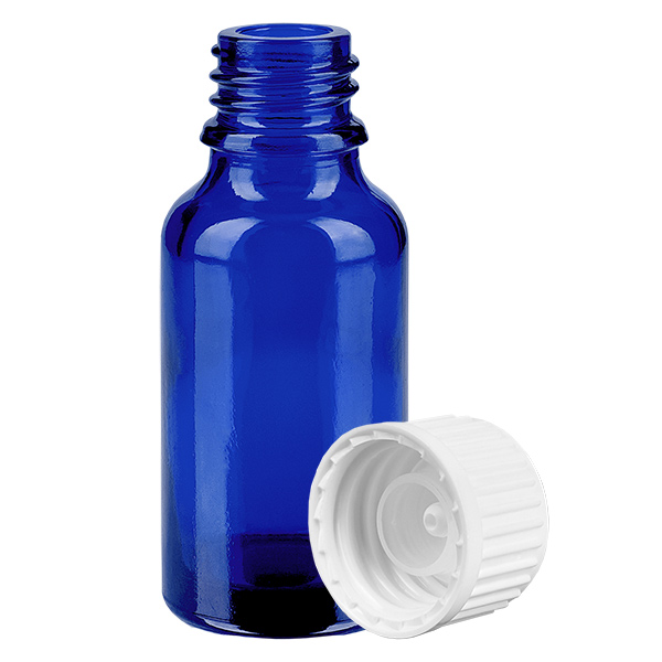 20ml Globuliflasche 3mm Giessring weiß Standardverschluss BlueL. UT18/20