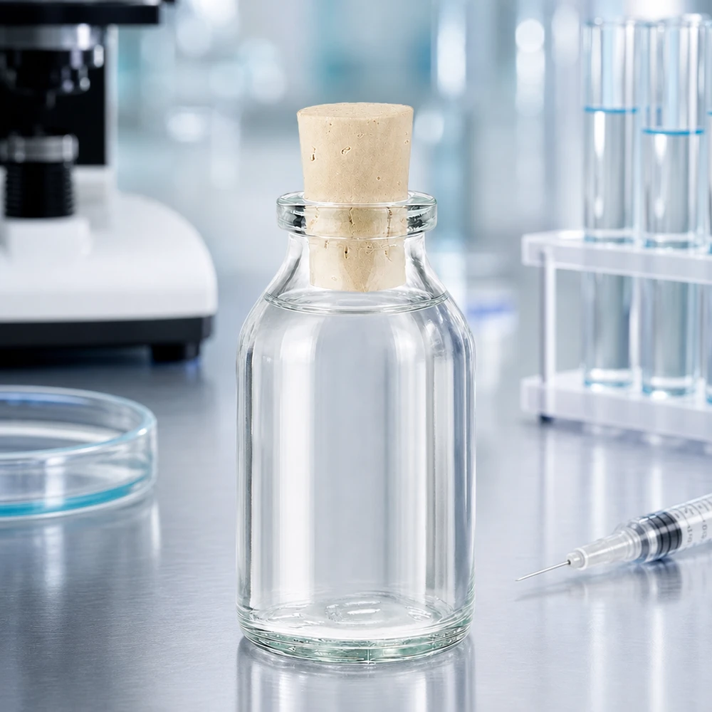 Flasche Klarglas 20ml mit Korken 11/14mm Leere transparente 20ml Flasche mit Korkstopfen als Probenbehälter im Wissenschaftslabor
