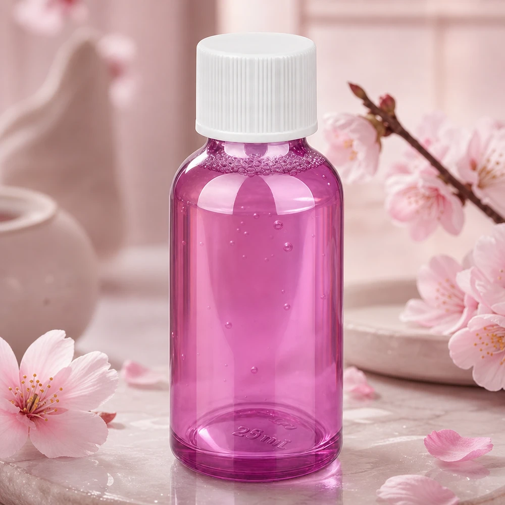 30ml Flasche 11mm Schraubverschluss weiss Standard PurpleLine UT18/30 30ml Flasche in elegantem Violett mit weißem Verschluss perfekt für Naturkosmetik