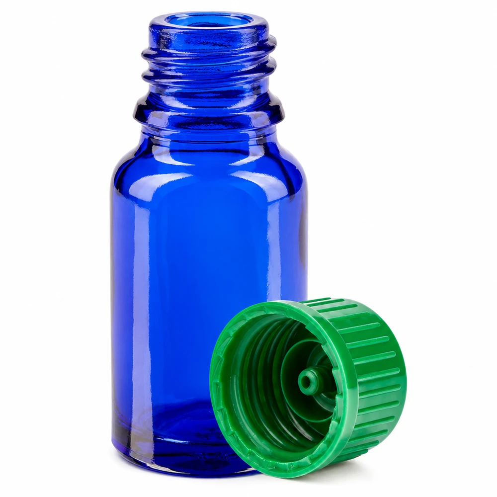 Bottiglia da 10ml 11mm SV verde STD BlueLine UT18/10 Flacone da 10 ml BlueLine UT18 10 blu cobalto con tappo verde per protezione dalla luce