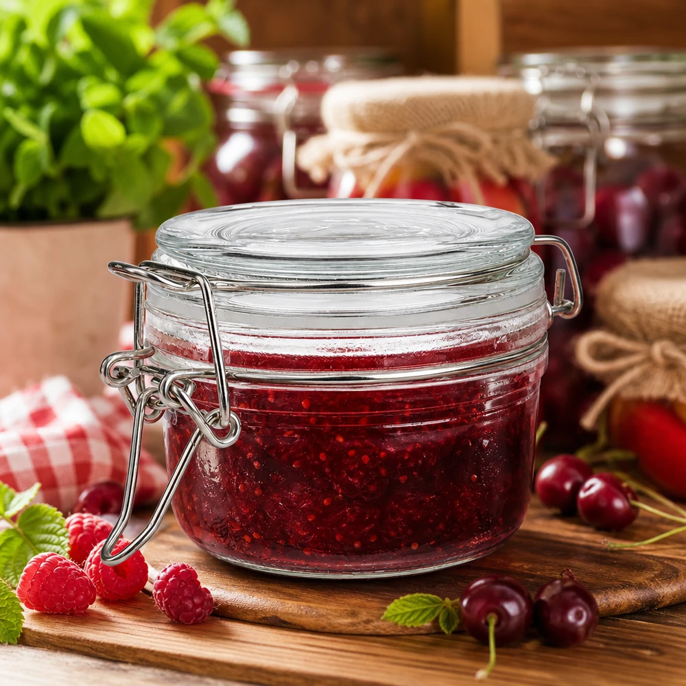 Barattolo di vetro compatto da 100 ml con tappo girevole perfetto per marmellate e confetture fatte in casa