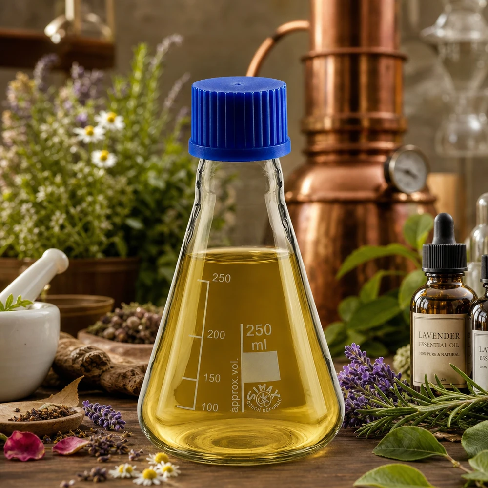 Erlenmeyer 250 ml col étroit, verre borosilicate avec filetage et bouchon Fioles Erlenmeyer de 250 ml de capacité, idéales pour les essais de taille moyenne en laboratoire