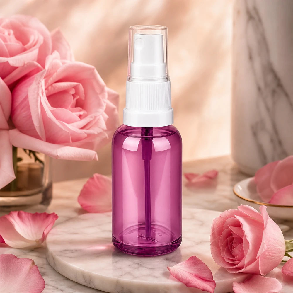 30ml Sprayflasche weiss/transparent Standard PurpleLine UT18/30 Praktische Mini-Sprayflasche 30ml mit weißem Sprühaufsatz für Toner und Hydrolate