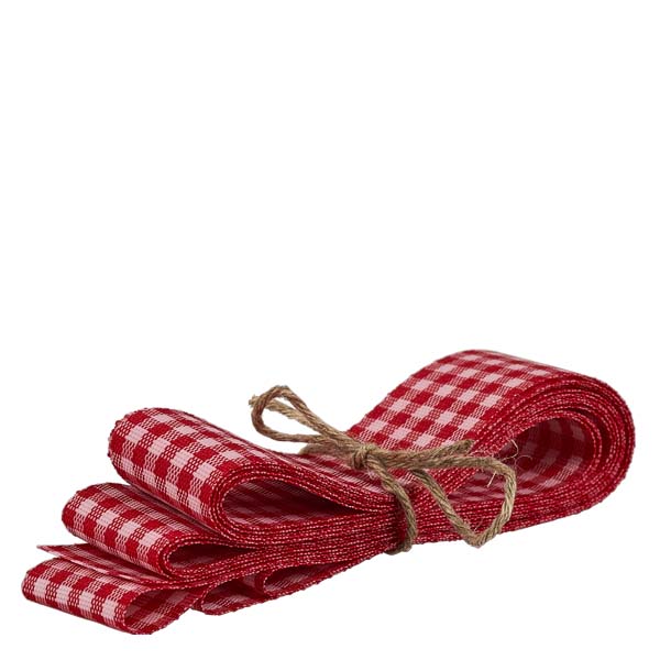 WECK mini vaso a tulipano 220ml completo di cucchiaio per miele Rotolo di nastro in tessuto a scacchi rosso e bianco per la decorazione di vasi WECK, legato con cordino di juta naturale