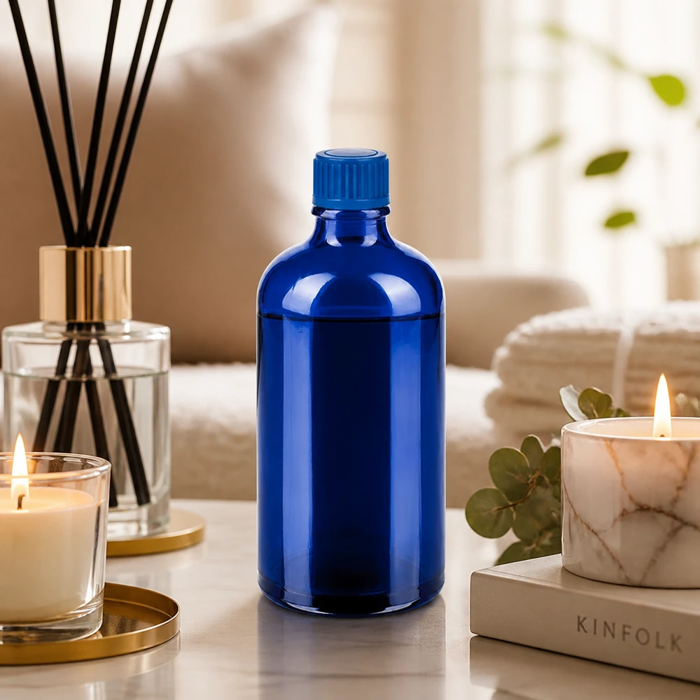 100ml Flasche 11mm Schraubverschluss blau Standard BlueLine UT18/100 Professionelle 100ml Blauglasflasche mit 11mm Öffnung perfekt für Labore und Apotheken geeignet