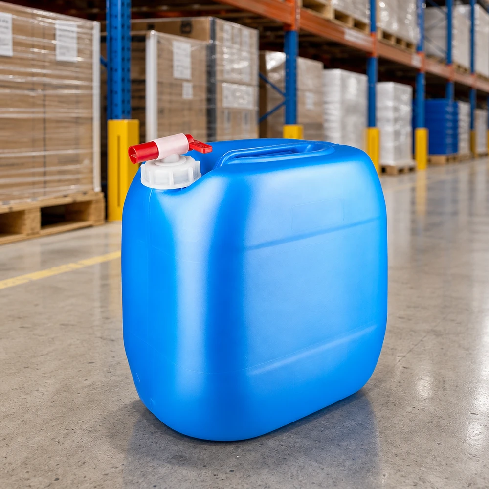 Lebensmittelechter Wasserkanister 30L blau mit praktischem Schraubhahn für Camping