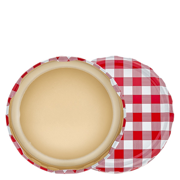 Coperchio BasicSeal da 82 mm a scacchiera rosso/bianco (TO82) UN.. Coperchio BasicSeal da 82 mm a scacchiera rosso/bianco (TO82) UN..