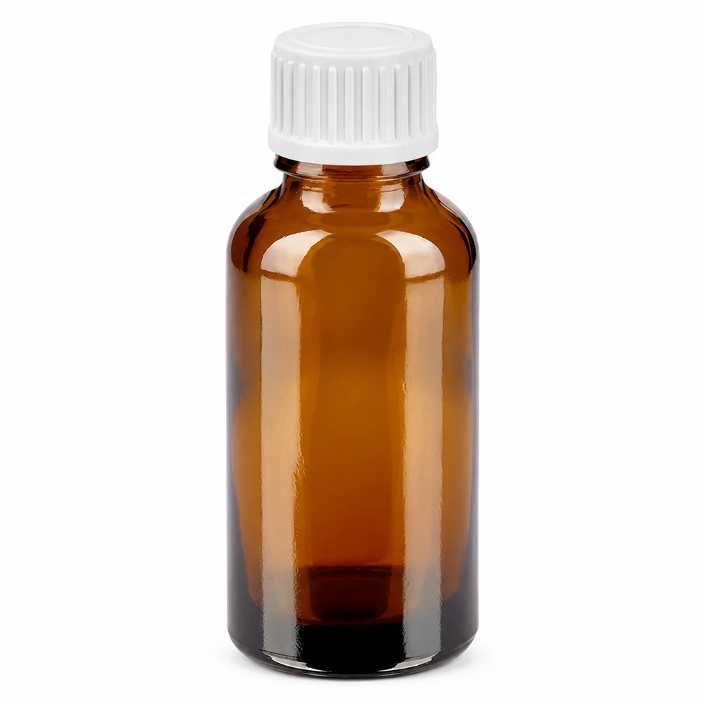 30ml Tropfflasche 0.9mm weiß Standardverschluss BrownLine UT18/30 Pharmazeutische 30ml Braunglasflasche mit weißem Tropfverschluss für Tinkturen