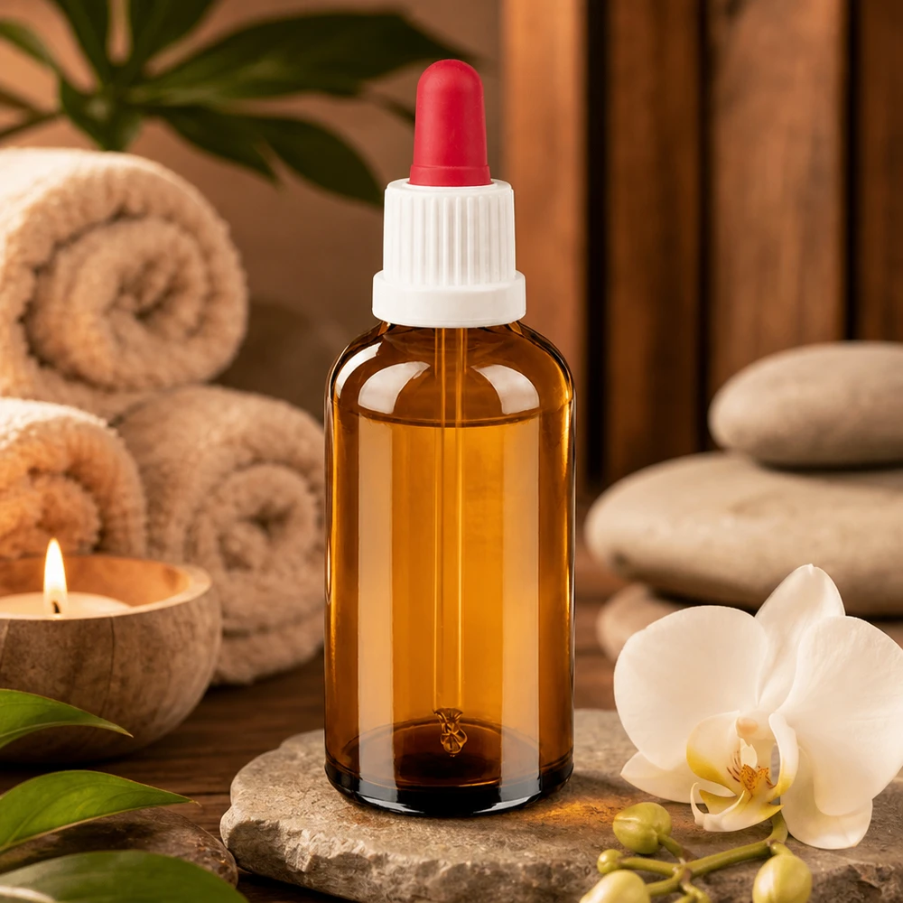 50ml Pipettenflasche weiß/rot Originalitätsverschluss BrownLine UT18/50 50ml Tropfflasche mit kindersicherem Verschluss und präziser Dosierung für Nahrungsergänzungsmittel