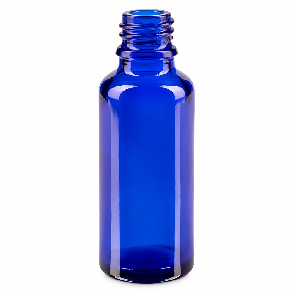 Tropfflasche 30ml DIN 18 BLAUGLAS Zylindrische kobaltblaue Glasflasche ApoGlas 30ml für Laboranwendungen