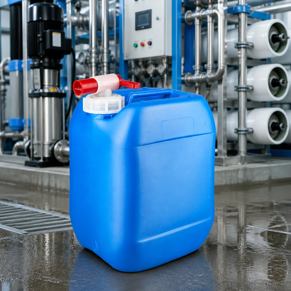 Stapelbarer 10 L Kanister mit seitlichem Auslaufhahn für Wasserversorgung und Camping