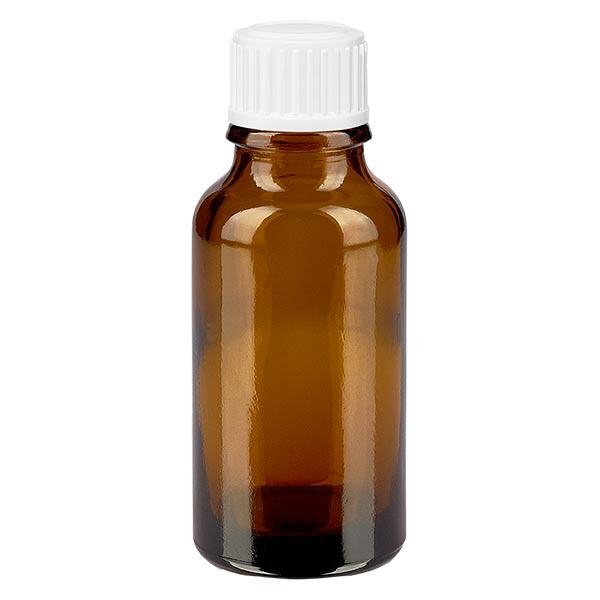 Bottiglia da farmacia marrone da 20ml. SV STD bianco/11mm ApoGlas Bottiglia da farmacia marrone da 20ml. SV STD bianco/11mm ApoGlas