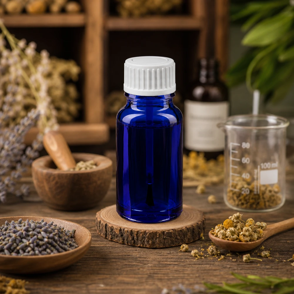 10ml Pinselflasche weiß Standardverschluss BlueLine UT18/10 Vielseitige 10ml Pinselflasche STD BlueLine für Apotheken und Heilpraktikerpraxen geeignet