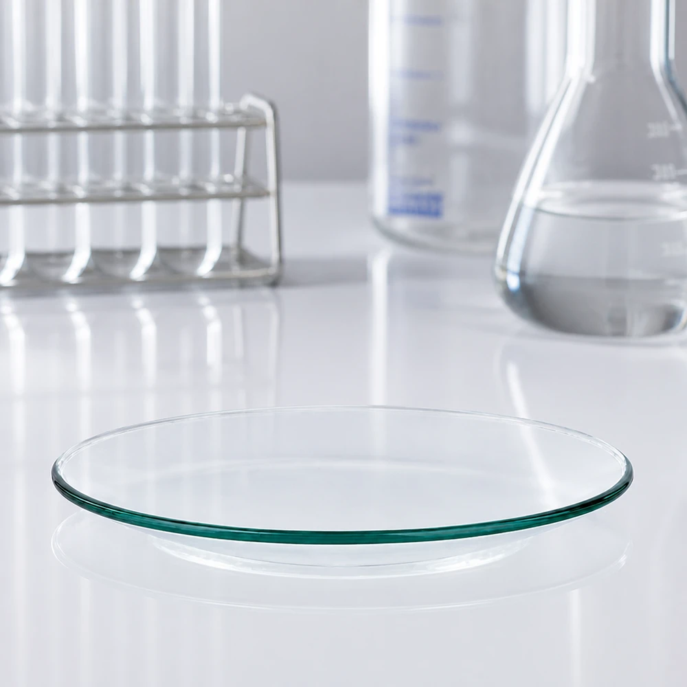 Ciotola rotonda in vetro da orologio di 9 cm di diametro con base in vetro sottile per un trasferimento ottimale del calore
